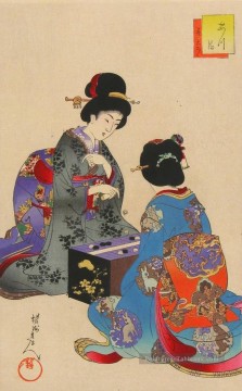 Sugoroku jeu 1896 Toyohara Chikanobu japonais Peinture à l'huile
